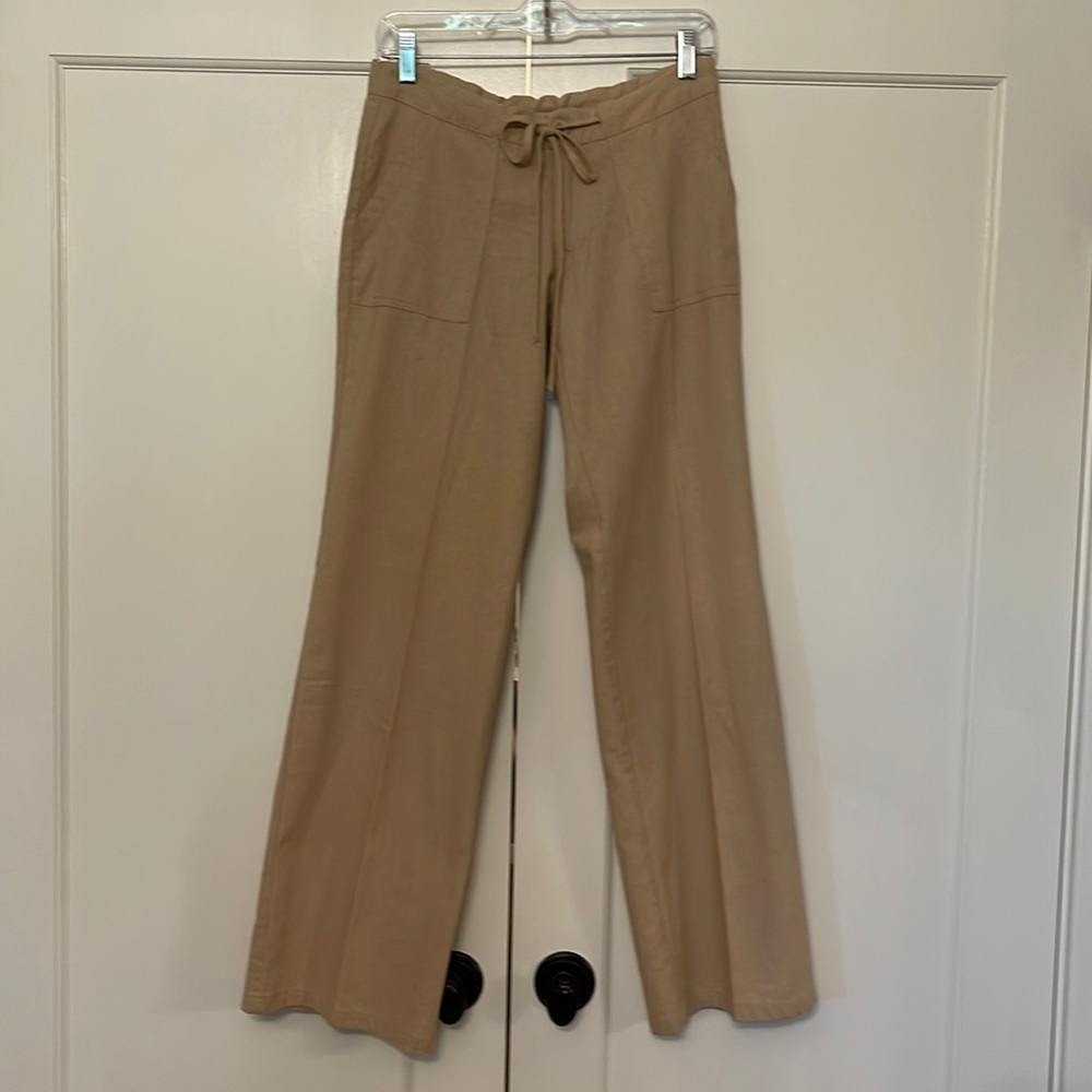 FOREVER 21 Tan Low Rise Wide Leg Drawstring Trousers Pants